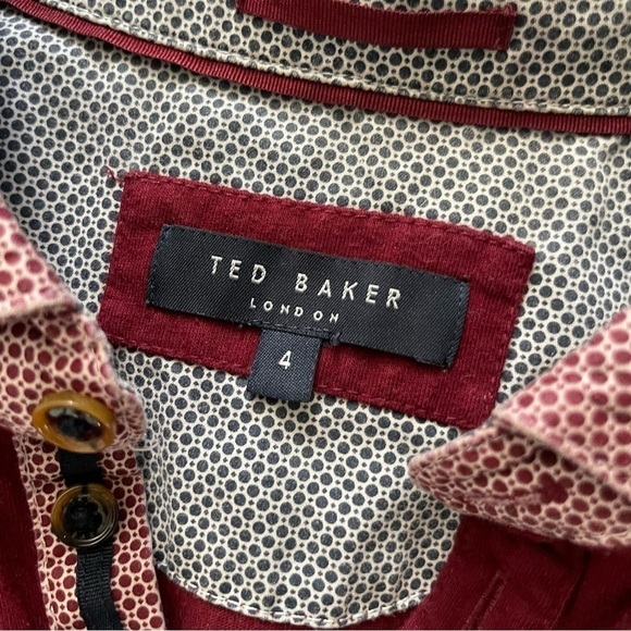 Mens Ted Baker London Maroon Short Sleeve Polo Shirt - Picture 4 of 4